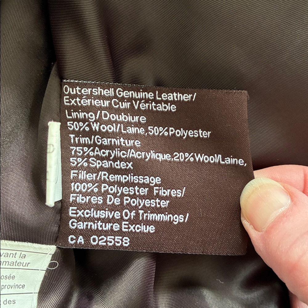Danier Women’s Brown Leather Mid-Length Jacket Size 3XS Fits XS - Picture 7 of 13